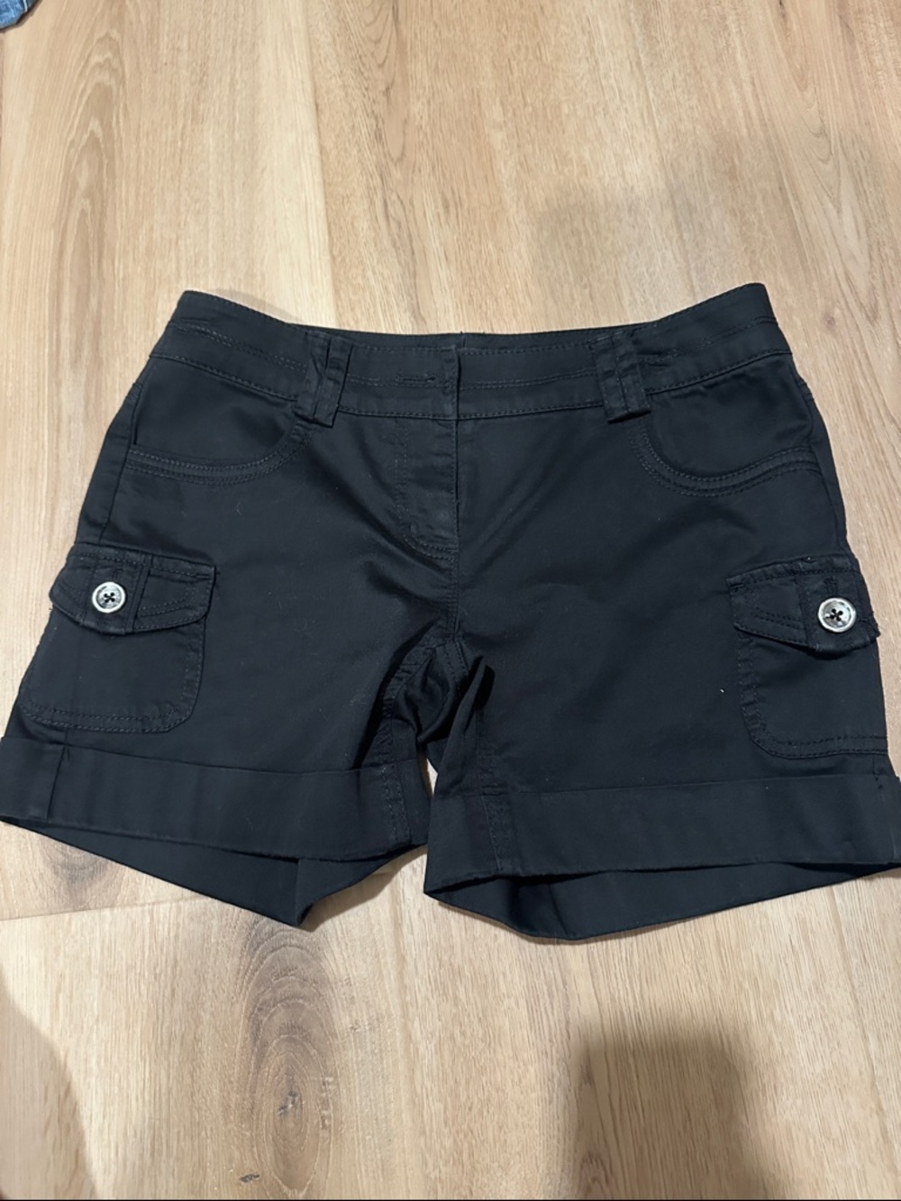 Women's Black Cargo Pocket Shorts